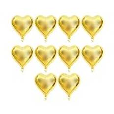 Heart Shaped Aluminum Foil Balloon Decoration Foil Heart Shaped Balloon Party Wedding Birthday Decoration, 18 Inches 10 Pieces (Heart Shaped)