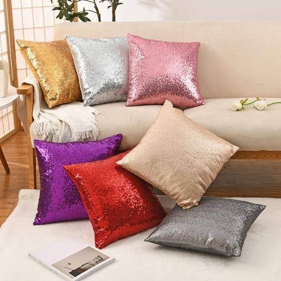 Kuddfodral Paljetter Dekorativt Kuddfodral Modern Lantlig Stil Kuddfodral för Soffa Sovrum Kontor himmelsblå färg