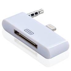 Lightning-30-pin adapter m lyd til iPhone 6 Plus/6S Plus. Hvid.