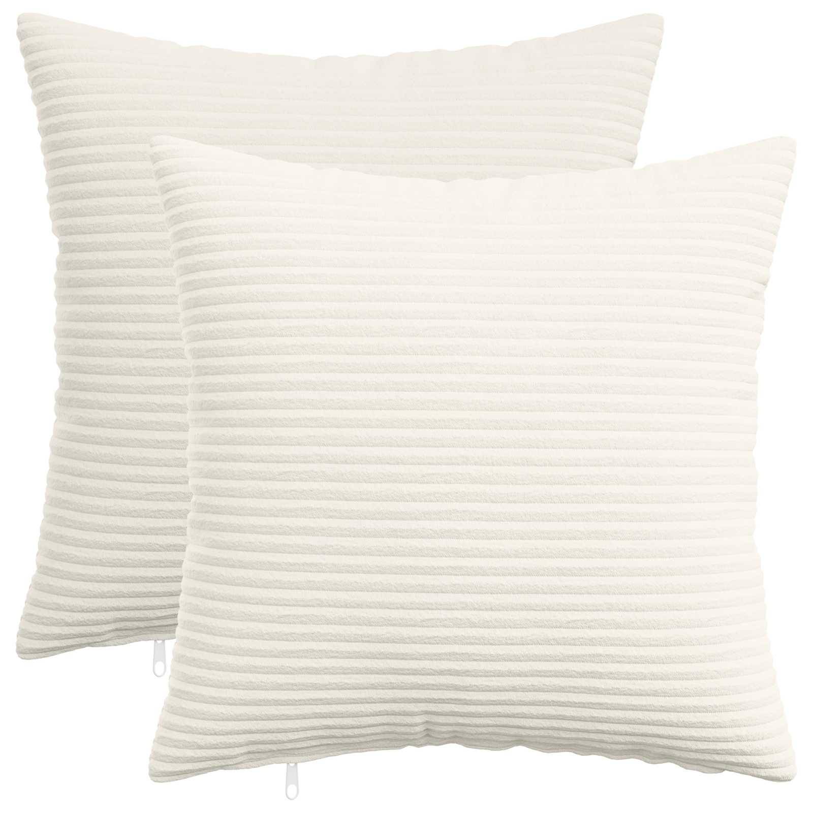 vidaXL Pudebetræk 2 pcs HEERLEN Cremefarvet 35 x 35 cm cordfløjl