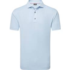 FootJoy Etched Texture Print Lisle Herre Poloshirt - Light Blue - Str. M