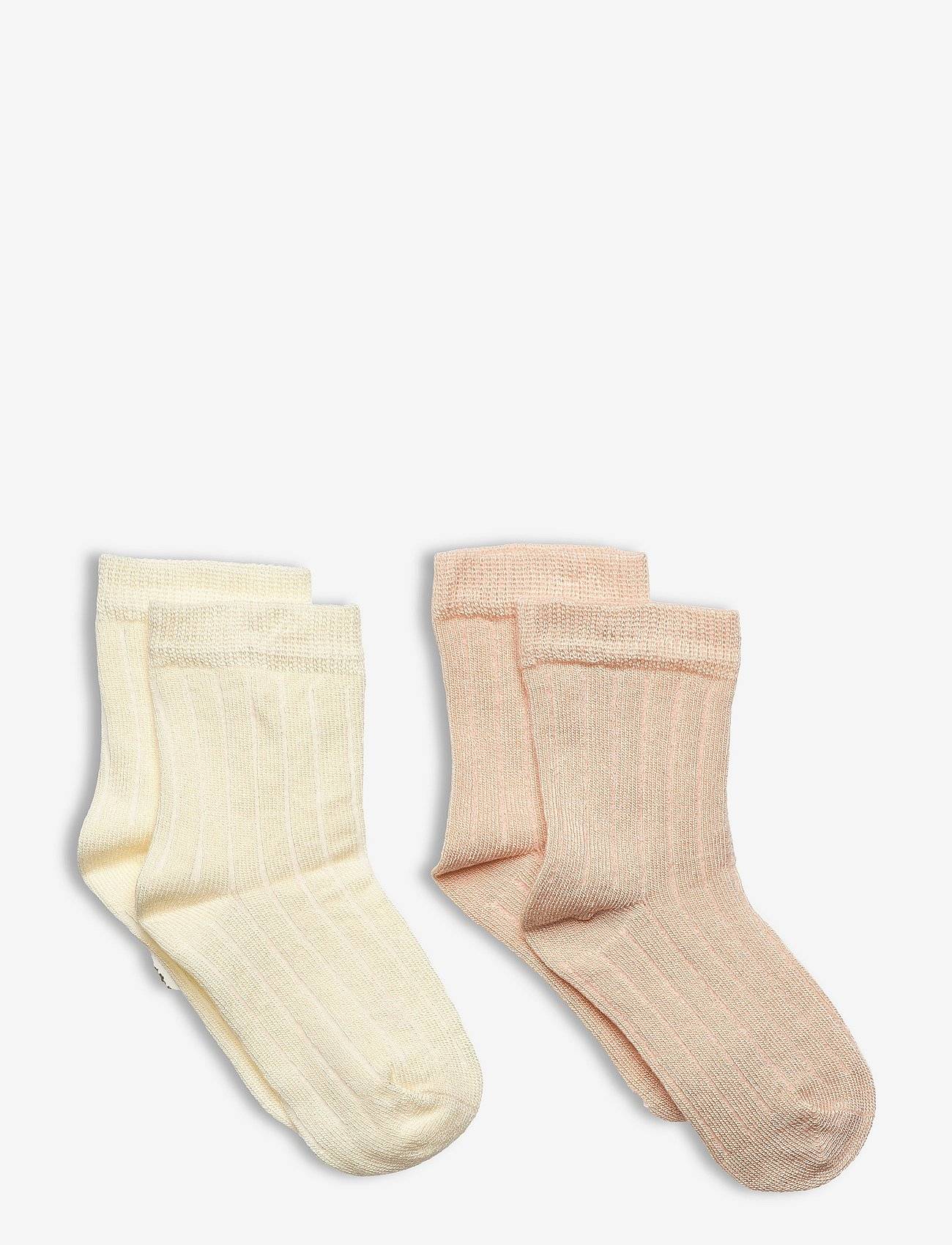 Minymo Ankle Sock - Rib (2-Pack) - Pink - 31-34