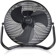 Brandson - Windmaschine Retro Stil 120 Watt - Ventilator schwarz - Standventilator 50cm, Bodenventilator - hoher Luftdurchsatz - stufenlos neigbarer Ventilatorkopf - schwarz matt