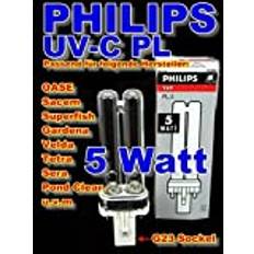 2 stycken Philips PL-lampa 5 watt UV-C reservlampa längd: 105 mm version 2013