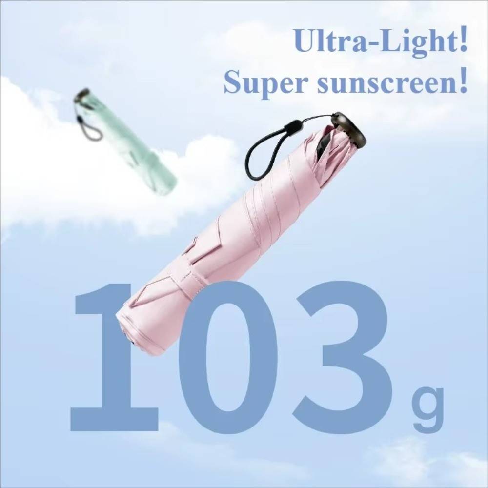 New Foldable Manual Sun Umbrella 6-Bone Frame UV Protection Dual-Purpose Umbrella Ultra-Light Sun Protection Pencil Umbrella