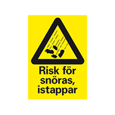 Skylt A4: Risk för snöras, istappar - Aluminium