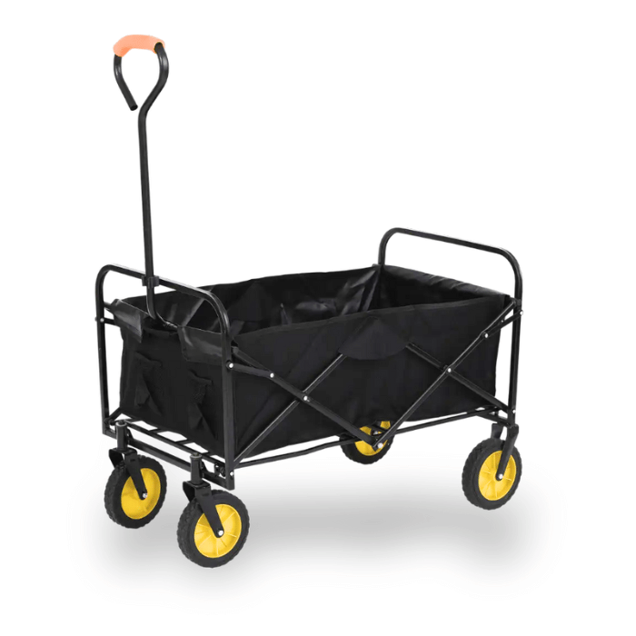 Hopfällbar vagn svart 80 kg - 78x54x19 cm