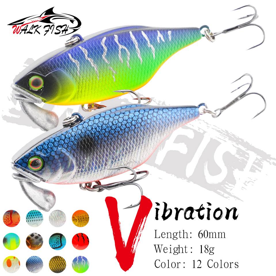 WALK FISH 60mm 18g Testar Vibration Bait Jig Head Long Casting VIB Wobblers Swimbait Winter Ice Fishing Trout Freshwater Bass