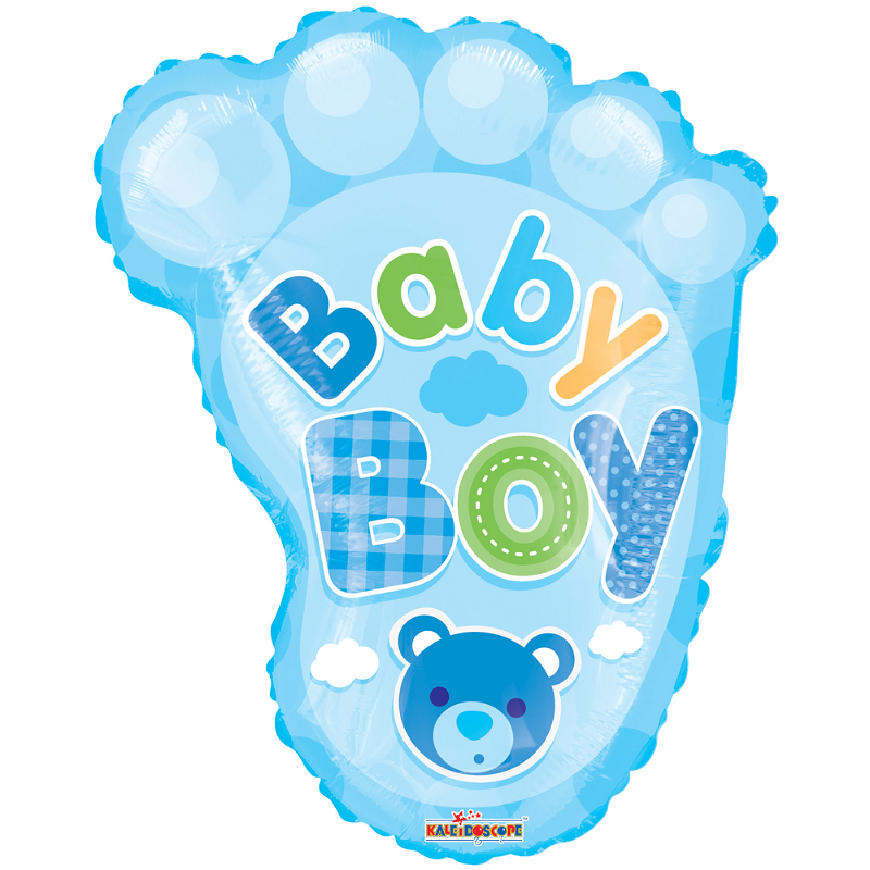 Babyshower & Barnedåb Folieballon, Babyfod, Lyseblå