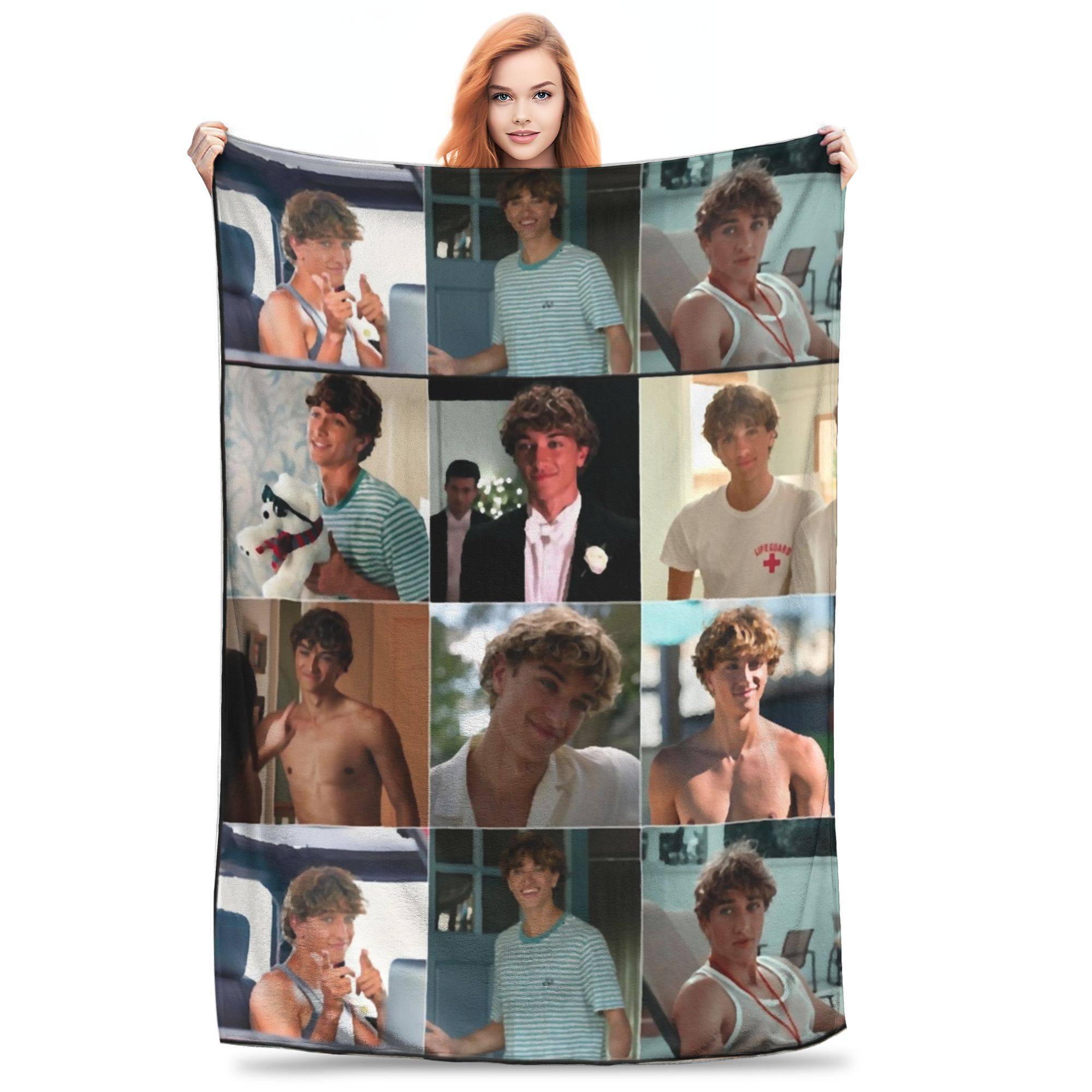Jeremiah Fisher Collage Flanellpläd Sommaren jag blev vacker Pläd för Sängkläder Soffa Ultramjuk Sängpläd,