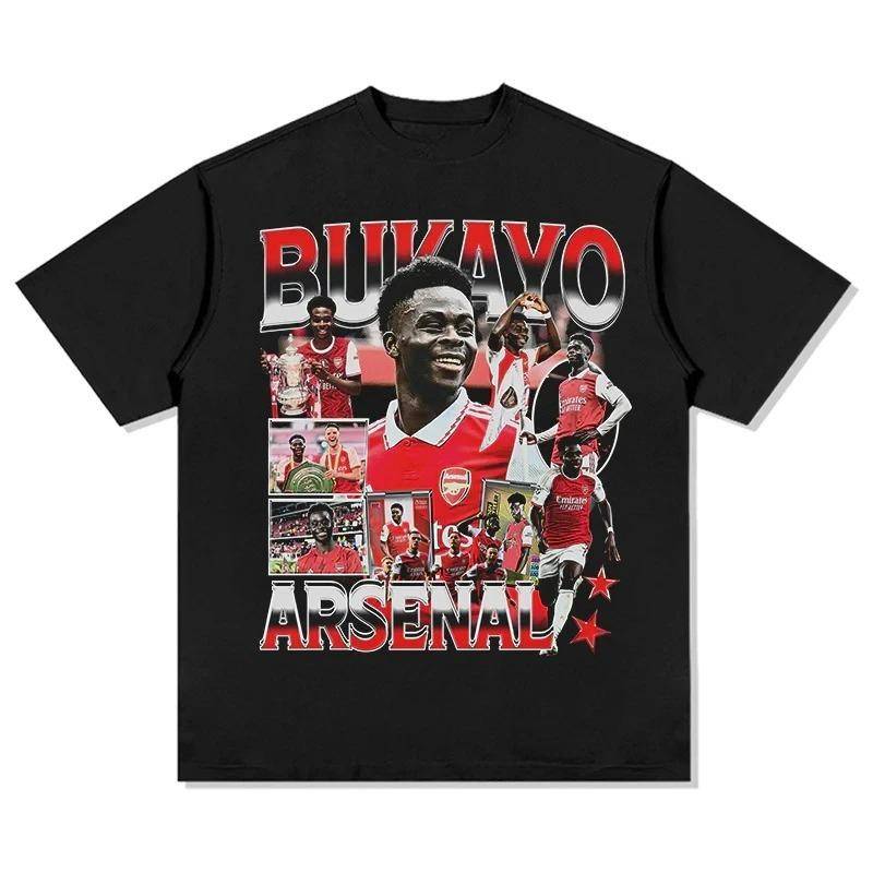 2026 Bukayo Saka bomull Herr Fotbollströja Arsenal Tröja Minneströja Sommar Unisex Överdimensionerad Kortärmad Tröja cm