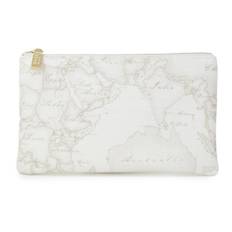 Alviero Martini 1a Classe, Taske, Dame, Hvid, ONE SIZE, Bomuld, Elegant World Map Cosmetic Pouch