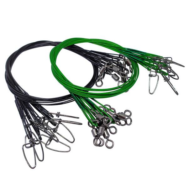 30 pcs Fishing Wire Leader 70kg/150LB Heavy Duty Stainless Steel Fishing Leader Line with Rolling Swivels Insurance Snap Connect