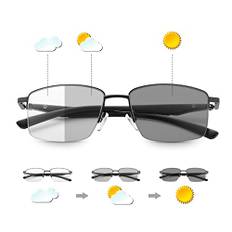 Fjädergångjärn fotokrom progressiv multifocus övergång läsglasögon blått ljusblockerande multifokal dator glasögon UV400 skydd sol läsare män kvinnor halvram solglasögon bländning