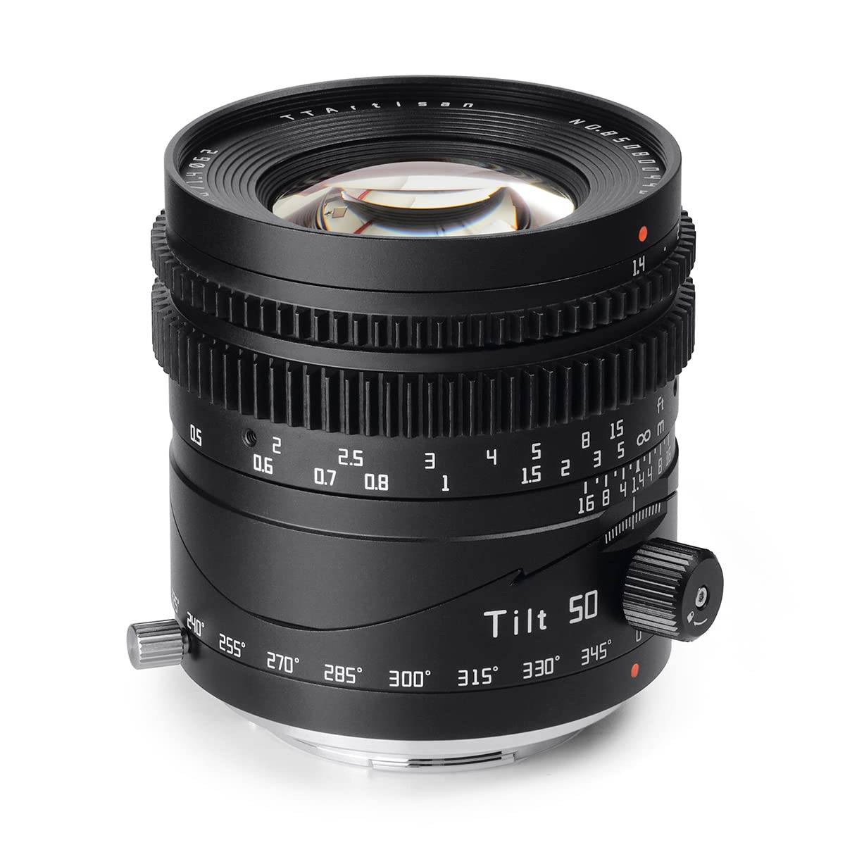 TTArtisan Tilt 50mm Prime MF Sony Manual Focus Large Interchangeable Lens for Mirrorless by Meisho Optical F1.4 E-Mount Lens, Full-Frame (2-Year