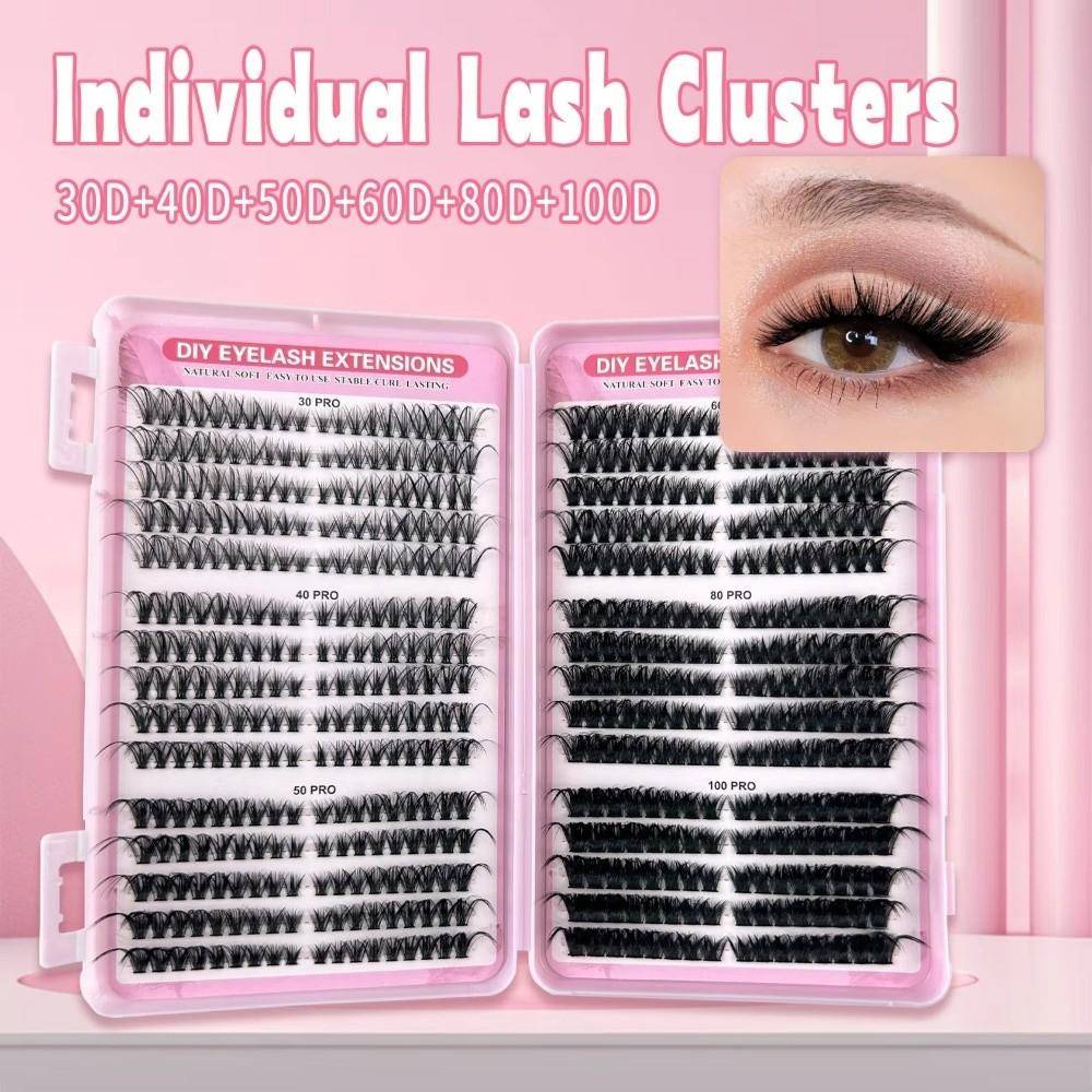 Naturligt Utseende Lösögonfransar 30D/40D/50D/60D DIY Fransar Bok Falska Ögonfransar Ögonmakeup Verktyg