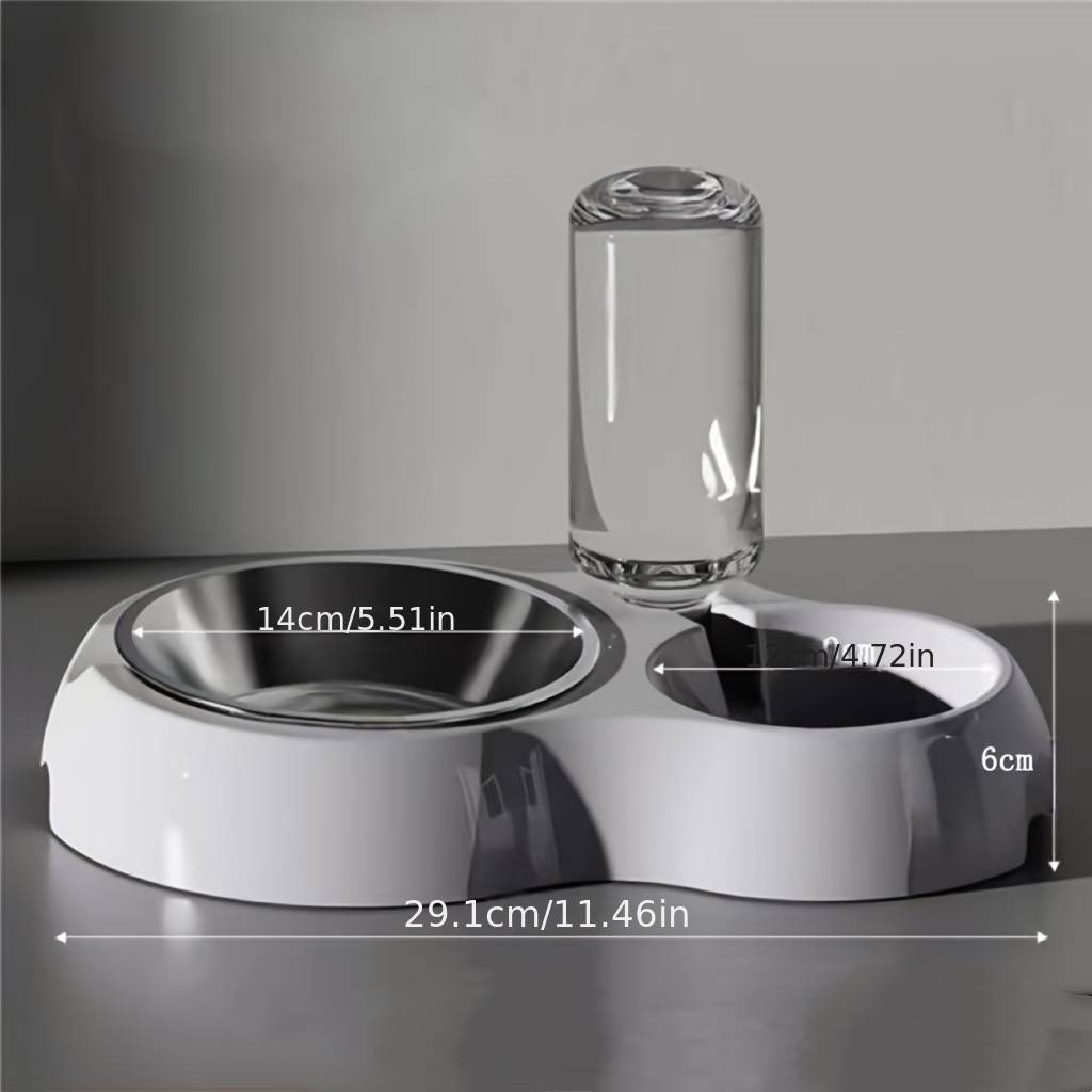 Cat Bowl Dog Pan Bowl Dual Bowl Double Bowl Drinking Cat Anti-slip Cat Pan Kitten Food Bowl Supplies, Without Battery
