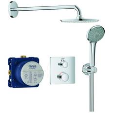 GROHE UP-Duschsystem Grohtherm mit FMS eck./SmartBox/Kopfbrause/Brauseset chrom 34734000