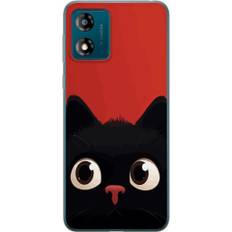 Motorola Moto E13 Transparent Mobilskal Busig Katt