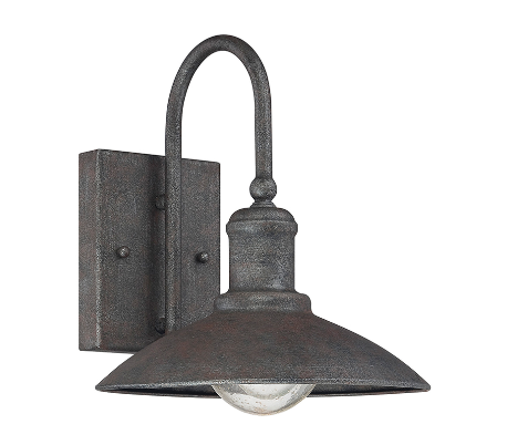 Mica 1 Væglampe H25 cm - Antik rustgrå/Klar med dråbe effekt