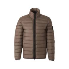 Stone Island, Jacka, Herr, M, Nylon, Ljusbrun dunjacka 'Loom Vävda Kamrar R-Nylon Down TC'