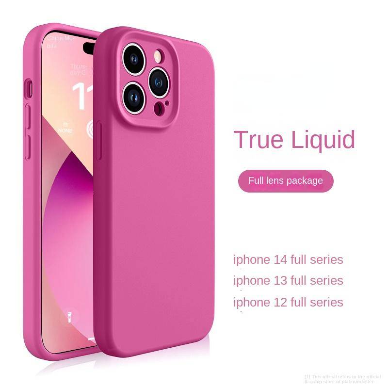 Flytande silikon helt telefonfodral för Apple-fodral för IPhone 14 Pro Max 13 Pro 12 11 Stötsäkert objektiv Kameraskydd Mjuka fodral