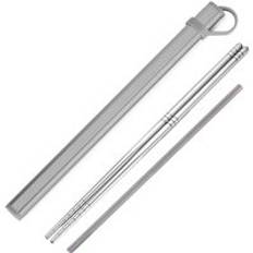 Ren titansandblästring polering ätpinnar set med ätpinnar förvaringsrör aluminium låda bärväska bestick set - Polering 3 st uppsättning