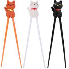 3 par ätpinnar barn, katt Paw Chopsticks, pinnar för barn, inlärningspinnar för nybörjare och småbarn, personliga ätpinnar lämpliga för asiatiska rätter