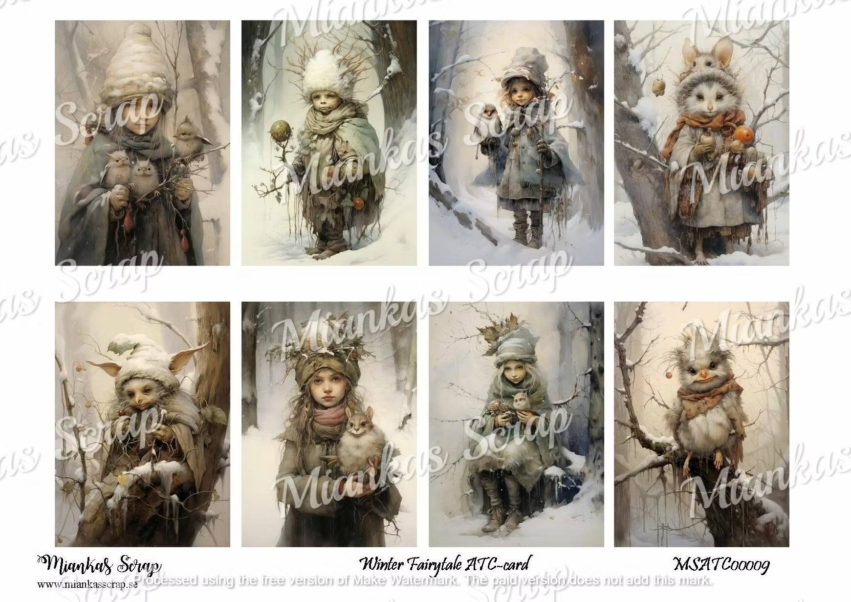 Miankas Scrap Winter Fairytale ATC-Card