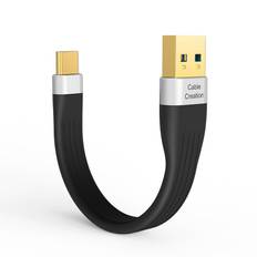 Fleksibelt USB-C 3.1 til USB-A 3.0 kabel i FPC-design. 3A / 500 MB/s. 12 cm.