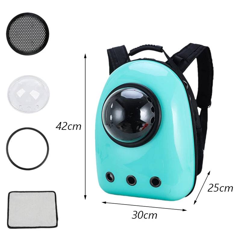 Cartoon Print Breathable Cat Backpack Carrier - Green / S-below 6.0kg pet / SPC (S-below 6.0kg pet)