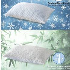 CloudCozy 1pc Pillows Standard & Queen Size, Shredded Memory Foam Pillows, Cooling Pillows For Sleeping, Bed Pillows Standard & Queen Size With Adjust - Baby Blue - 50*75,50*65