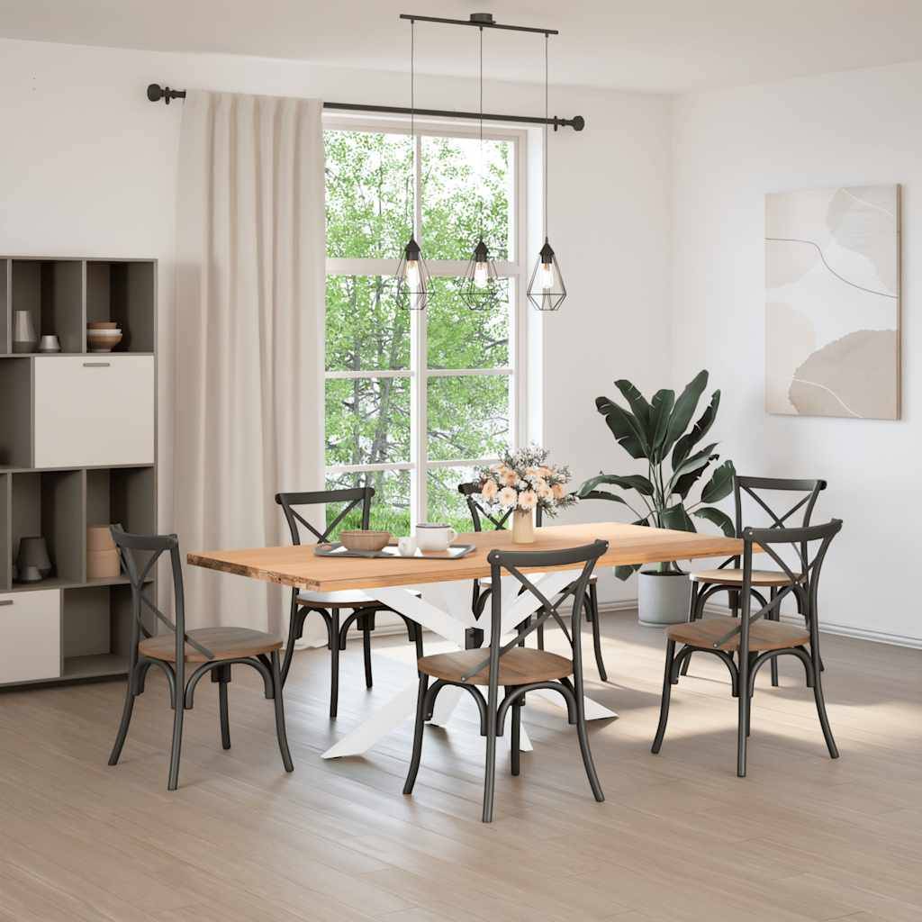 Spisebordben edderkopformet stål Hvid, 150 x 78 x (72-73) cm