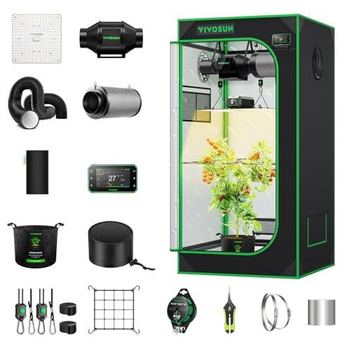 VIVOSUN Smart Growzelt Komplettset 60x60x120cm, mit GrowHub E42A+