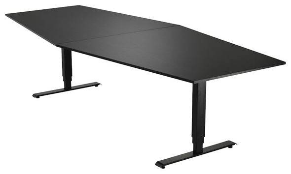 Konferencebord Grande, 2800x1200 mm, rektangulært sort/sort