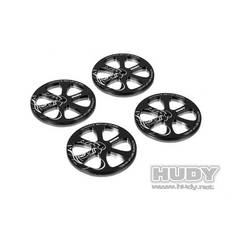 Hudy Alu Set-Up Wheel for 1/10 Rubber Tires (4)