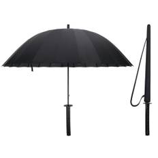 CoolChange svärd paraply Katana i klassisk rund ekrdesign, svart, svart, Onesize