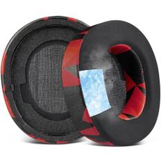 SOULWIT kylande gel ersättnings öronkuddar för Steelseries Arctis Nova Pro Wireless hörlurar, öronkuddar kuddar med hög densitet bullerisolering skum, extra tjocklek-Röd storm