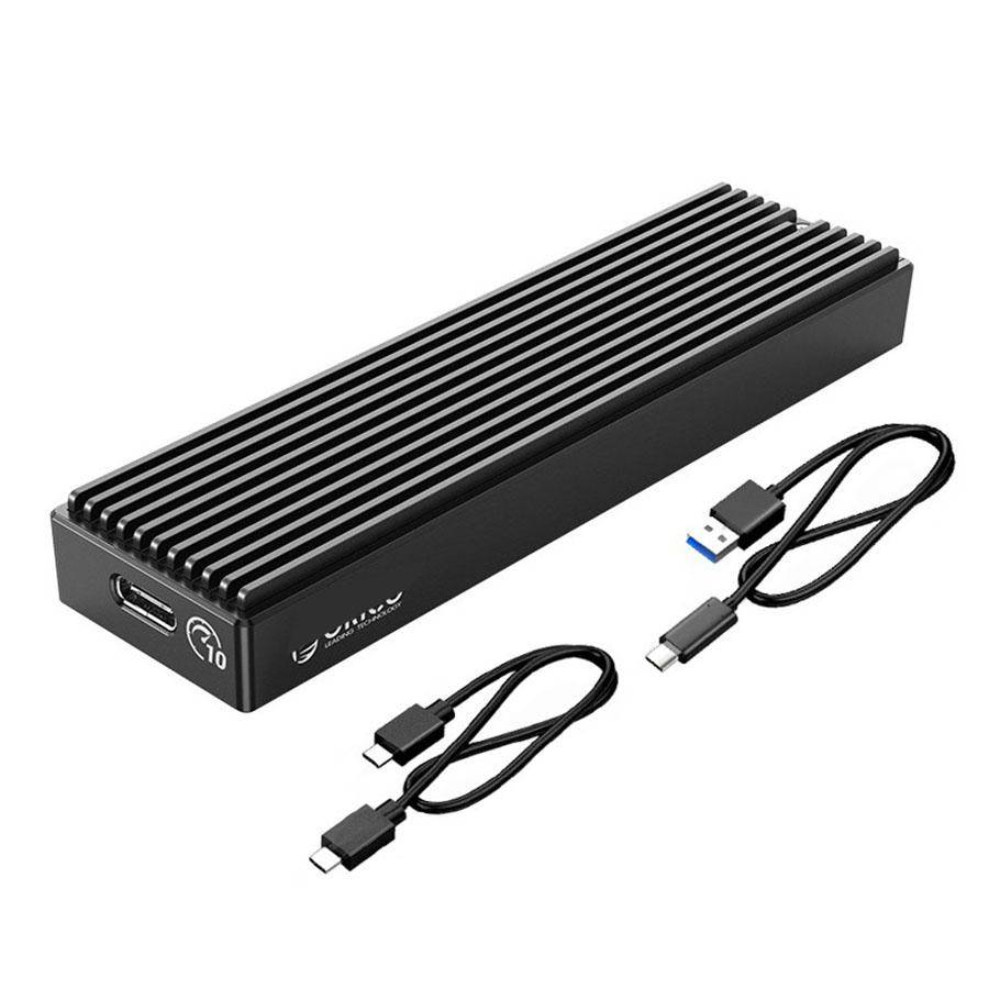 M.2 NVMe SSD-kabinett 10 Gbps Aluminium M.2 NVMe SSD Hårddiskkabinett USB 3.1 GEN 2 För M.2 SSD Upp till 2TB Med A till C och C till C-kablar - M2PAC3-G20