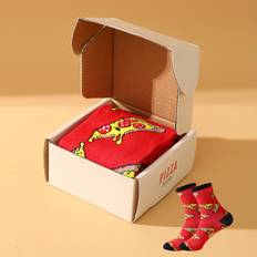 TEMU A Pair Of Pizza Socks, Fashionable Unisex Mid-tube Gift Box Socks For All , Couple's Family's Gift, As A Valentine's Day Holiday Gift