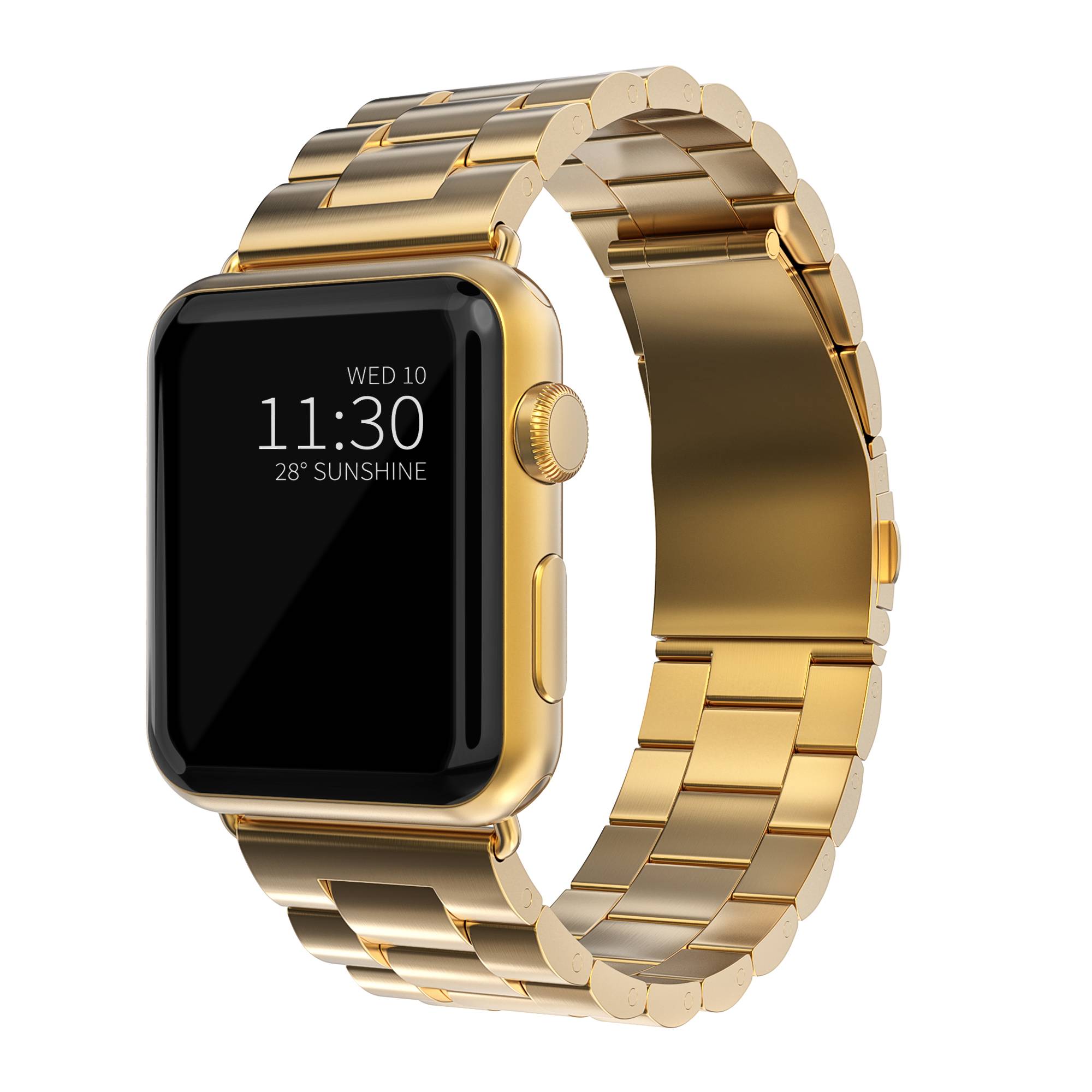 Apple Watch Series 9 41mm Stilrent länkarmband i metall, Guld