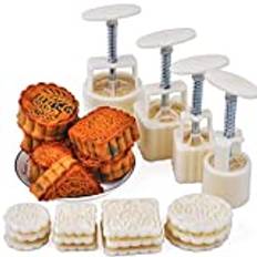 powerking Cookie-stämplar, kakpress, måne kakform, gör-det-själv-dekoration handpressskärare för fest hem hotell (4 set, var 3 mönsterstämplar)