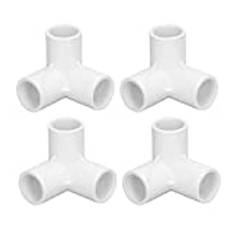 3-vägs Rörkopplingar 3-vägs Kopplingar Av Plast T-kopplingar 10 ST 3-vägs Rörkopplingar PVC-plast Rätvinkel T-rör Hörnkoppling 20 Mm Innerdiameter (Vit)