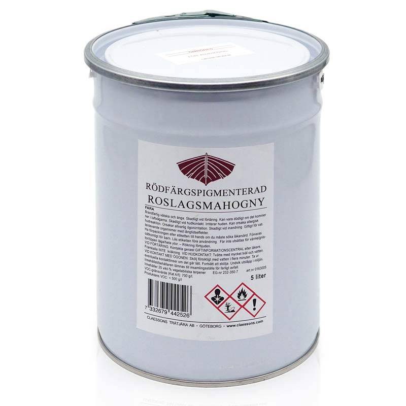 Roslagsmahogny Claessons - Röd - 5 L