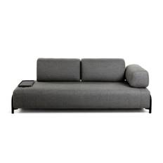 Sofa C.O - 3-personers, med bakke, Farve Dark Grey, Design Small Tray