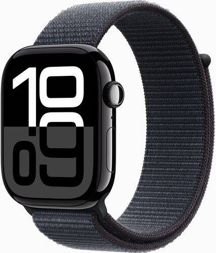 Apple Watch Series 10 Aluminium 46 mm (2024) | GPS + Cellular | jet black | Sportloop | svartlila