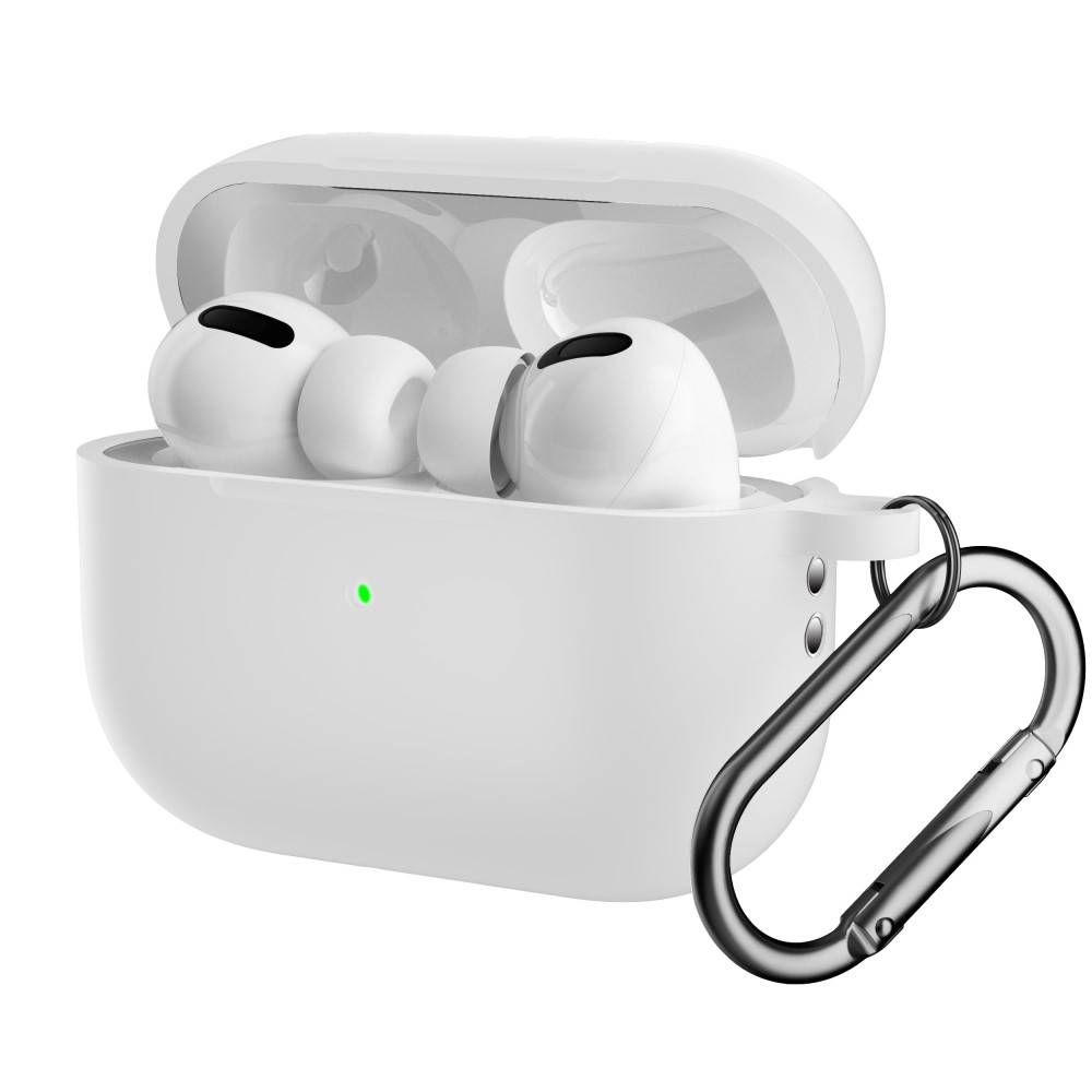 Silikonecover med karabinhage Apple AirPods Pro 2 Hvid