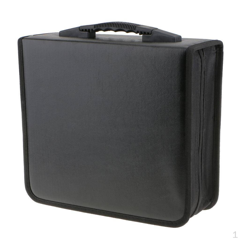 400 Disc CD-hållare DVD-fodral Förvaringsplånbok VCD Organizer Svart PU-läderväska