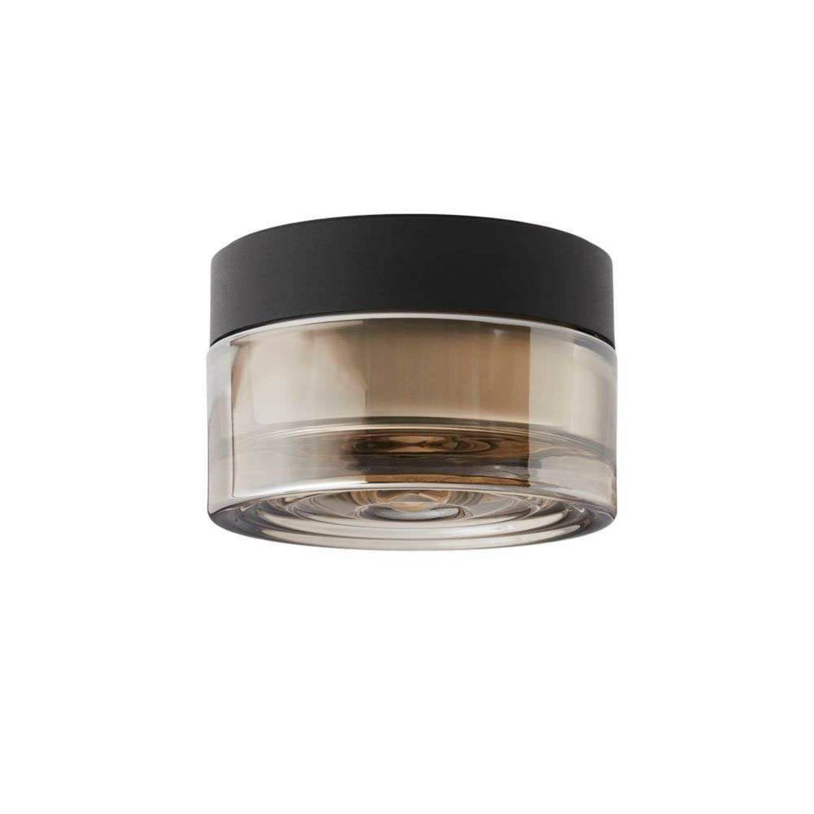 LOOM DESIGN LED-taklampa Otto Wave, grå, IP65 dimbar, Aluminium / grå / zink, Glas, Modern, LED-taklampor