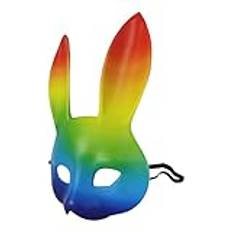 Halloween Bunny Masque, Rainbow Bunny Masque | Rainbow Women Bunny Masque,Kanin kostymtillbehör, Cosplay Fancy Dress Rekvisita, Ergonomisk, Med Långa Öron För Påsk Carnival,